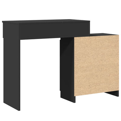 Peilipöytä LED-valoilla musta 115x37x110,5 cm