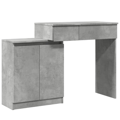Peilipöytä LED-valoilla betoninharmaa 115x37x110,5 cm