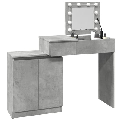 Peilipöytä LED-valoilla betoninharmaa 115x37x110,5 cm