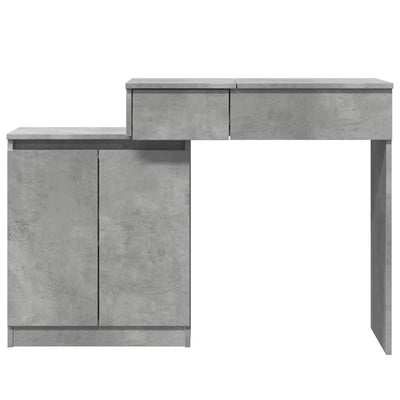 Peilipöytä LED-valoilla betoninharmaa 115x37x110,5 cm