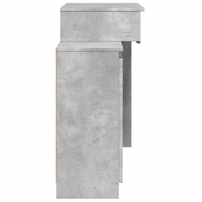 Peilipöytä LED-valoilla betoninharmaa 115x37x110,5 cm