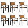 Ruskea puutarhan tuoli Berdgiuhi 56x57x87cm (6 pcs, akaasiapuu)