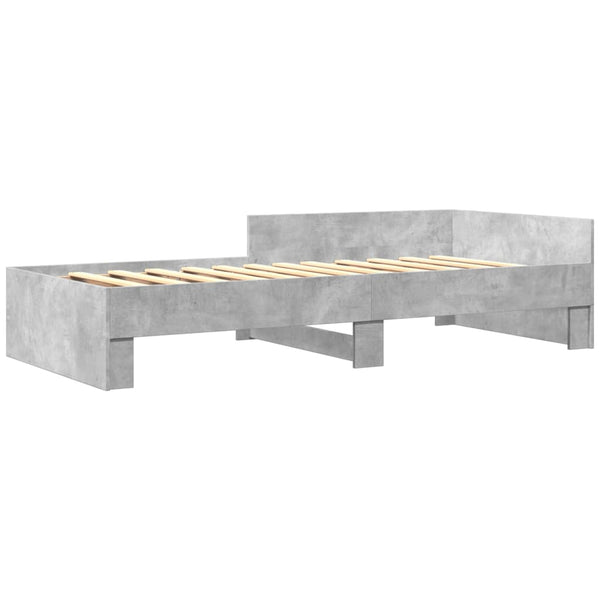 Sängynrunko betoninharmaa 100x200 cm tekninen puu