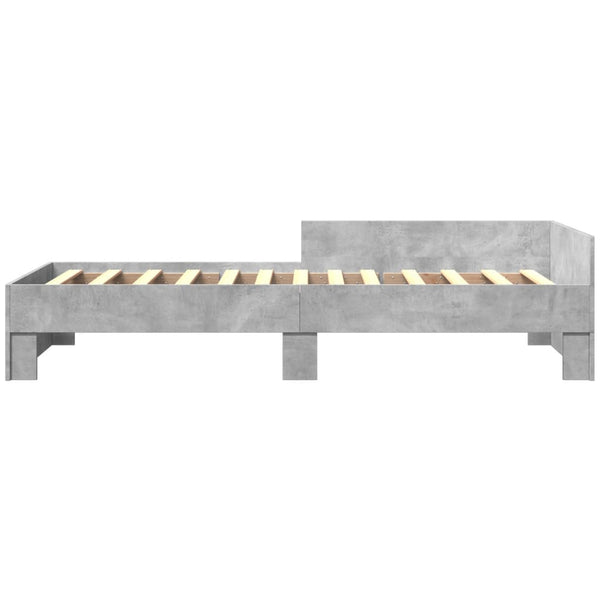 Sängynrunko betoninharmaa 90x200 cm tekninen puu