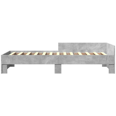 Sängynrunko betoninharmaa 90x190 cm tekninen puu