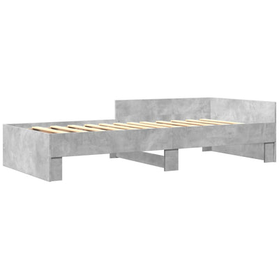 Sängynrunko betoninharmaa 75x190 cm tekninen puu