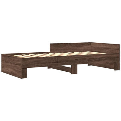 Sängynrunko ruskea tammi 75x190 cm tekninen puu