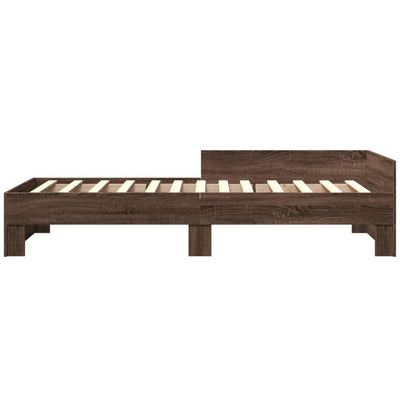 Sängynrunko ruskea tammi 75x190 cm tekninen puu