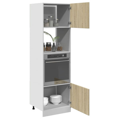 Mikroaaltouunin kaappi Sonoma-tammi 60x57x207 cm lastulevy