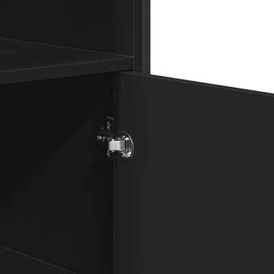 Kaappi musta 79,5x35,5x137,5 cm tekninen puu