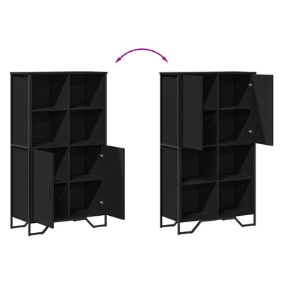 Kaappi musta 79,5x35,5x137,5 cm tekninen puu