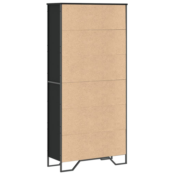 Kirjahylly musta 80x31x169 cm lastulevy
