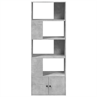 Kirjahylly betoninharmaa 70x36x189 cm tekninen puu