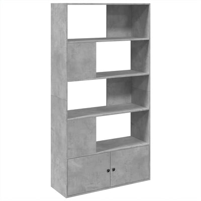 Kirjahylly betoninharmaa 100x36x189 cm tekninen puu