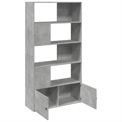 Kirjahylly betoninharmaa 100x36x189 cm tekninen puu