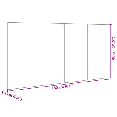 Sängynpääty yöpöydillä savutammi 160 cm tekninen puu
