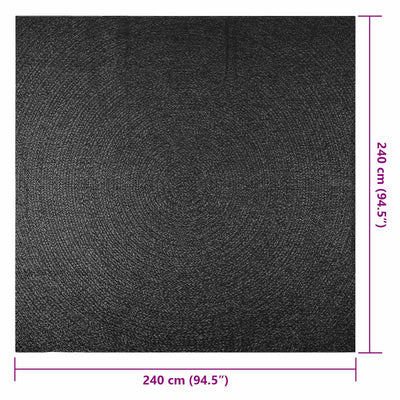 Matto ZIZUR 240x240 cm juuttityyli sisä- ja ulkokäyttöön