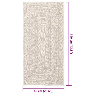 Matto ZIZUR kermainen 60x110cm juuttityyli sisä ja ulkokäyttöön