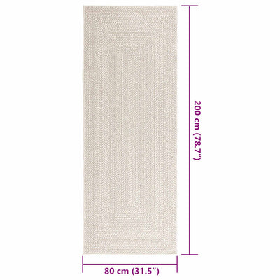 Matto ZIZUR kermainen 80x200cm juuttityyli sisä ja ulkokäyttöön