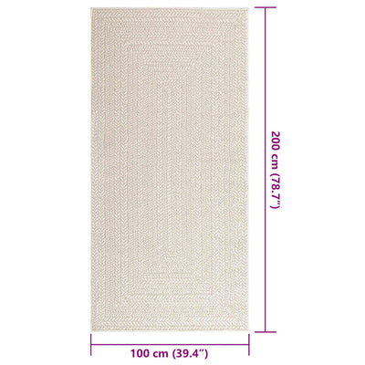 Matto ZIZUR kermainen 100x200cm juuttityyli sisä ulkokäyttöön