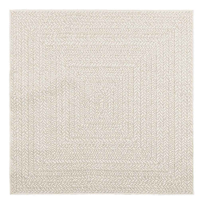 Matto ZIZUR kermainen 120x120 cm juuttityyli sisä ulkokäyttöön