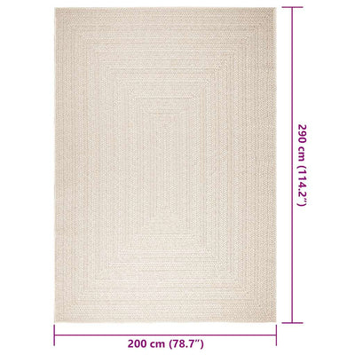 Matto ZIZUR kermainen 200x290 cm juuttityyli sisä ulkokäyttöön