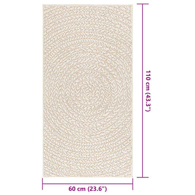 Matto ZIZUR kermainen 60x110 cm juuttityyli sisä ulkokäyttöön