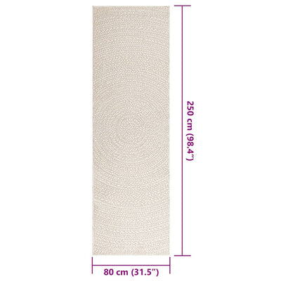 Matto ZIZUR kermainen 80x250 cm juuttityyli sisä ulkokäyttöön