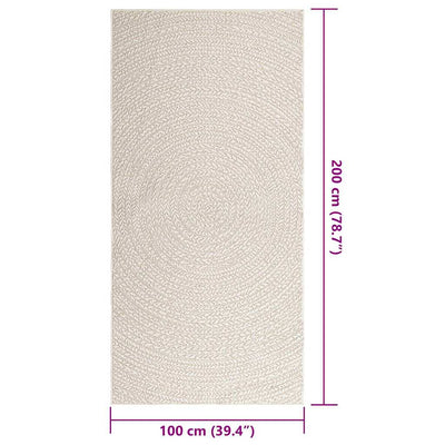 Matto ZIZUR kermainen 100x200 cm juuttityyli sisä ulkokäyttöön