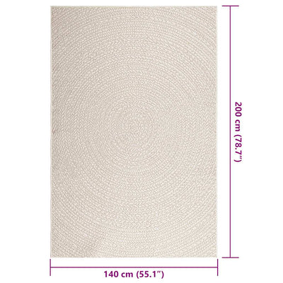 Matto ZIZUR kermainen 140x200 cm juuttityyli sisä ulkokäyttöön