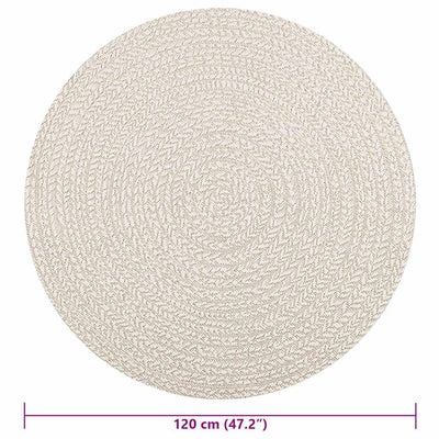 Matto ZIZUR kermainen Ø 120cm juuttityyli sisä- ja ulkokäyttöön