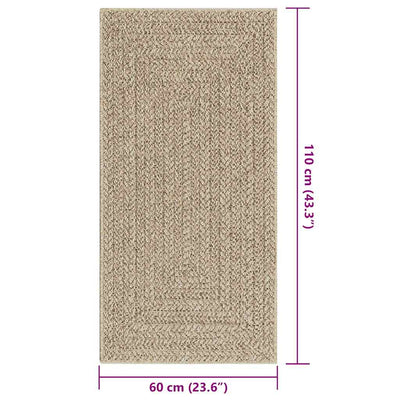 Matto ZIZUR beige 60x110 cm juuttityyli sisä- ja ulkokäyttöön