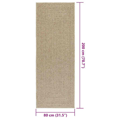 Matto ZIZUR beige 80x200 cm juuttityyli sisä- ja ulkokäyttöön