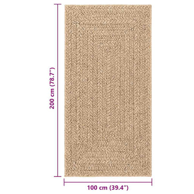 Beige matto zizur Kanesha 80x250cm (juuttityyli sisä- ja ulkokäyttöön)
