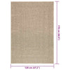 Matto ZIZUR beige 120x170 cm juuttityyli sisä- ja ulkokäyttöön