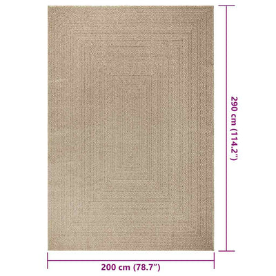 Matto ZIZUR beige 200x290 cm juuttityyli sisä- ja ulkokäyttöön