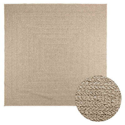 Matto ZIZUR beige 240x240 cm juuttityyli sisä- ja ulkokäyttöön