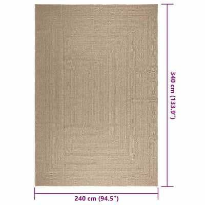 Matto ZIZUR beige 240x340 cm juuttityyli sisä- ja ulkokäyttöön
