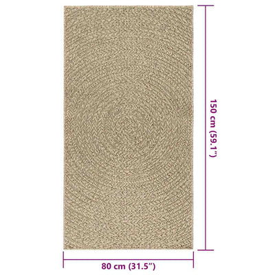 Matto ZIZUR beige 80x150 cm juuttityyli sisä- ja ulkokäyttöön