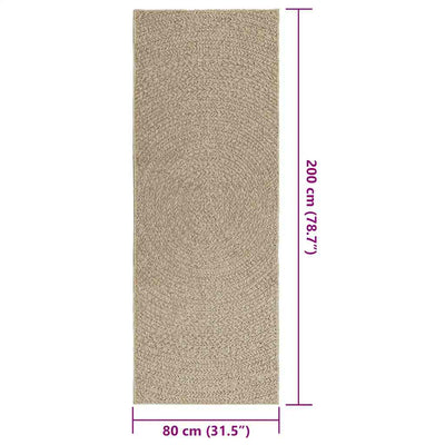 Matto ZIZUR beige 80x200 cm juuttityyli sisä- ja ulkokäyttöön