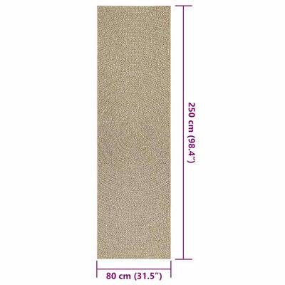Matto ZIZUR beige 80x250 cm juuttityyli sisä- ja ulkokäyttöön