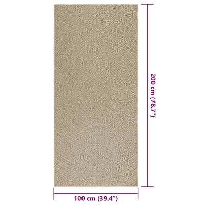 Matto ZIZUR beige 100x200 cm juuttityyli sisä- ja ulkokäyttöön