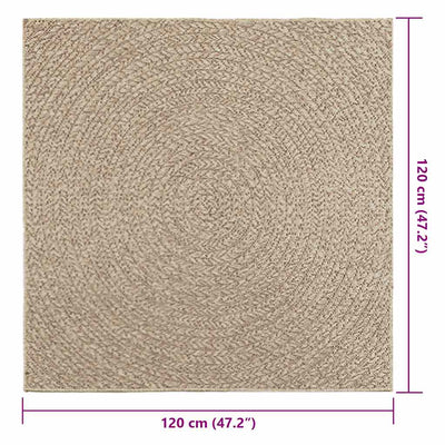 Matto ZIZUR beige 120x120 cm juuttityyli sisä- ja ulkokäyttöön