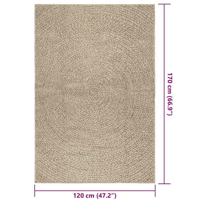 Matto ZIZUR beige 120x170 cm juuttityyli sisä- ja ulkokäyttöön