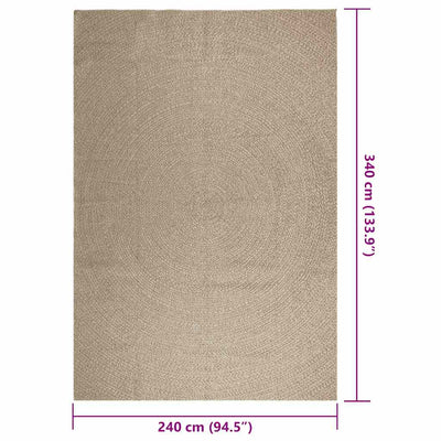 Matto ZIZUR beige 240x340 cm juuttityyli sisä- ja ulkokäyttöön