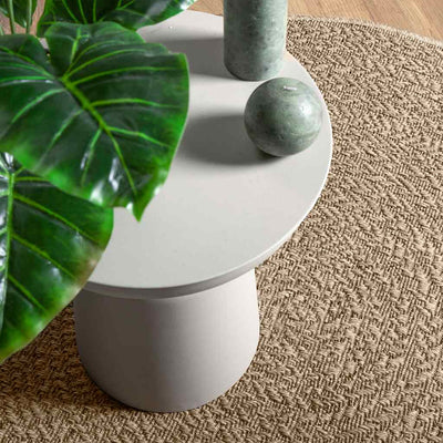 Matto ZIZUR beige Ø 90 cm juuttityyli sisä- ja ulkokäyttöön