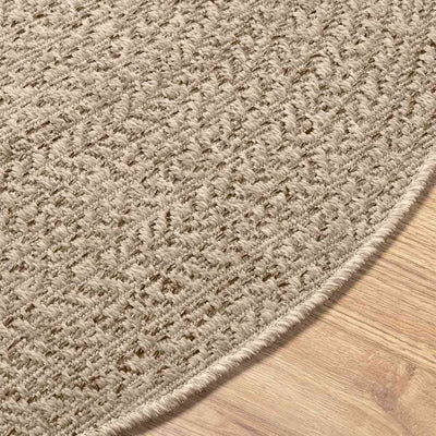 Matto ZIZUR beige Ø 90 cm juuttityyli sisä- ja ulkokäyttöön