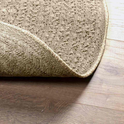 Matto ZIZUR beige Ø 90 cm juuttityyli sisä- ja ulkokäyttöön
