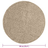Matto ZIZUR beige Ø 90 cm juuttityyli sisä- ja ulkokäyttöön