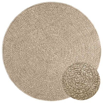 Matto ZIZUR beige Ø 120 cm juuttityyli sisä- ja ulkokäyttöön